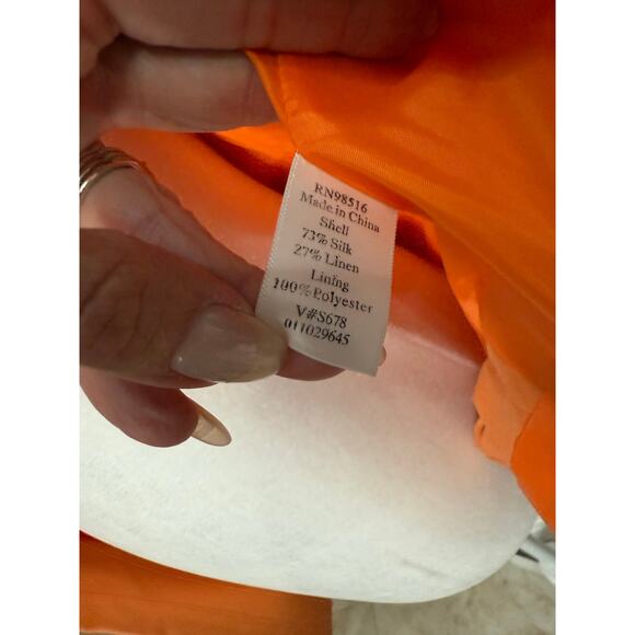 Coldwater Creek Silk Linen Blend open cardigan blazer orange Medium - Picture 8 of 9
